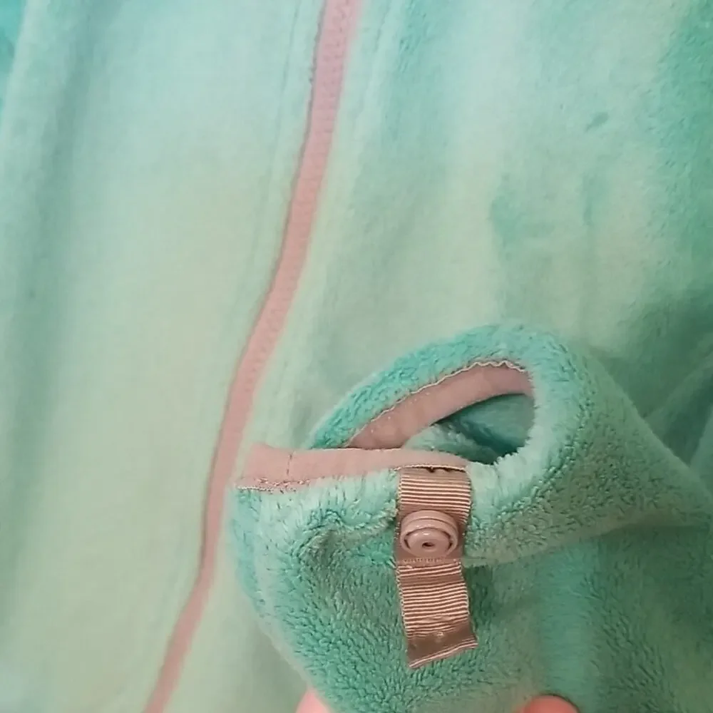The North Face Girl's Teal Fleece Warm Cozy Zip Up Jacket Size Large (14/16)
